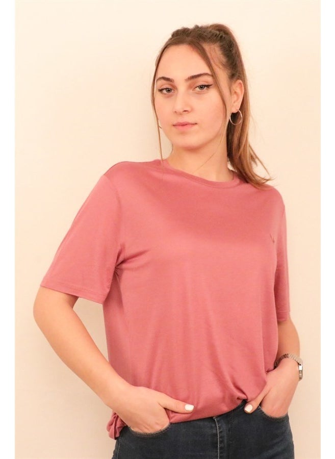 Women's Dusty Rose Crew Neck T-Shirt