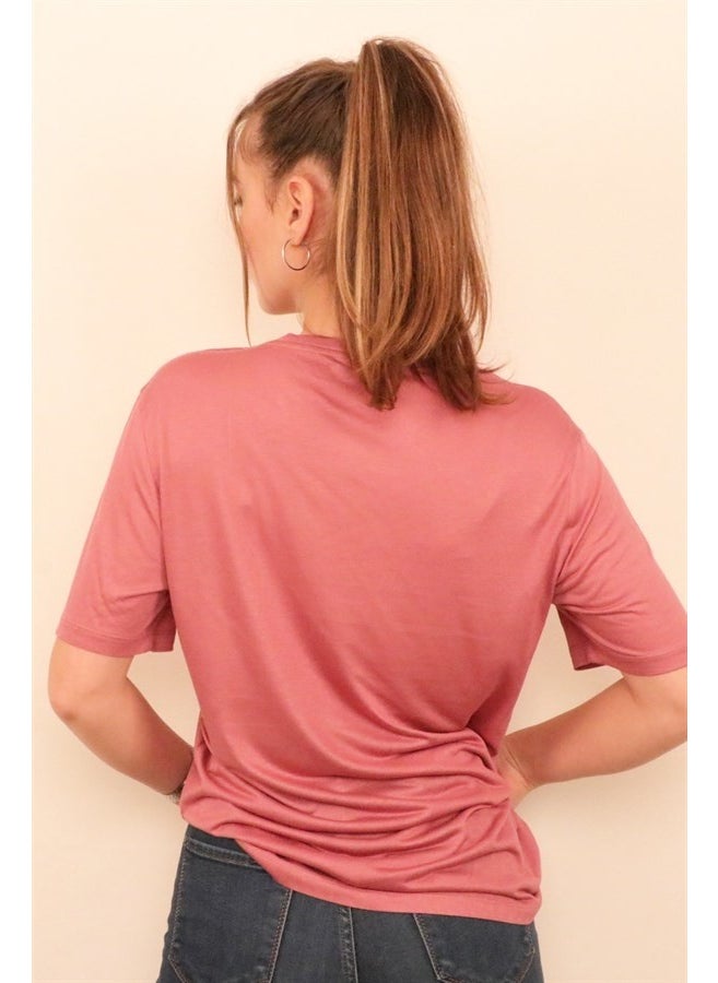 Women's Dusty Rose Crew Neck T-Shirt