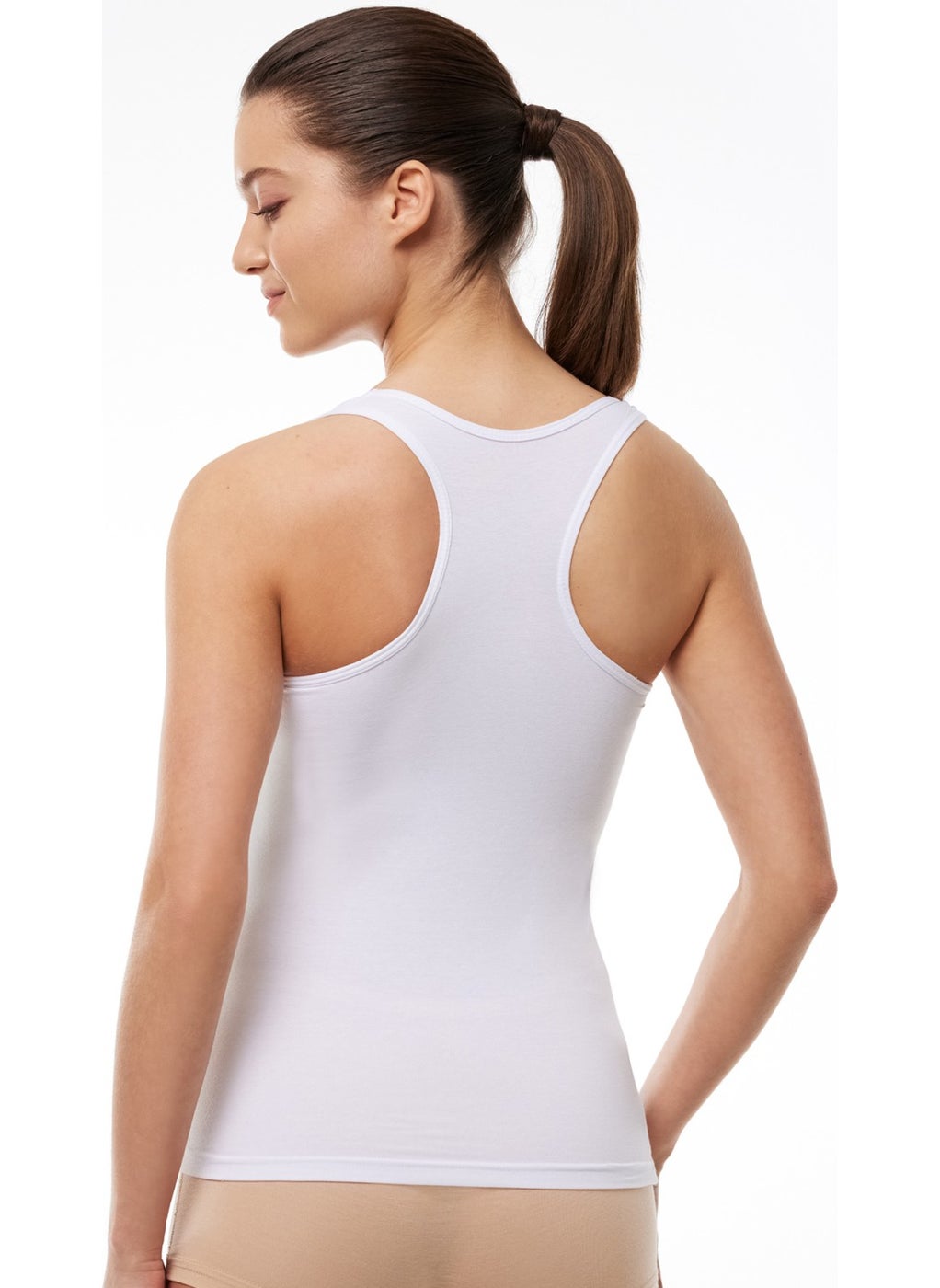 Women's White Modal Sports Tank Top 110 1M110