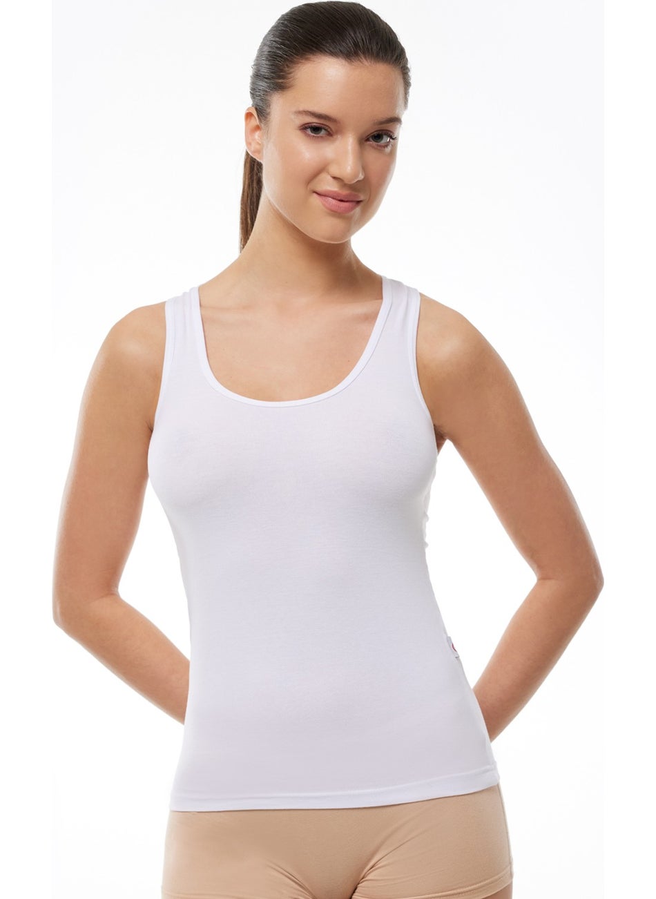 Women's White Modal Sports Tank Top 110 1M110