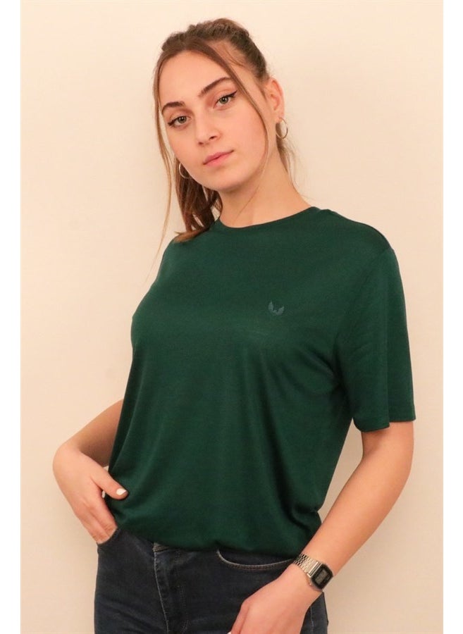 Women's Green Crew Neck T-Shirt