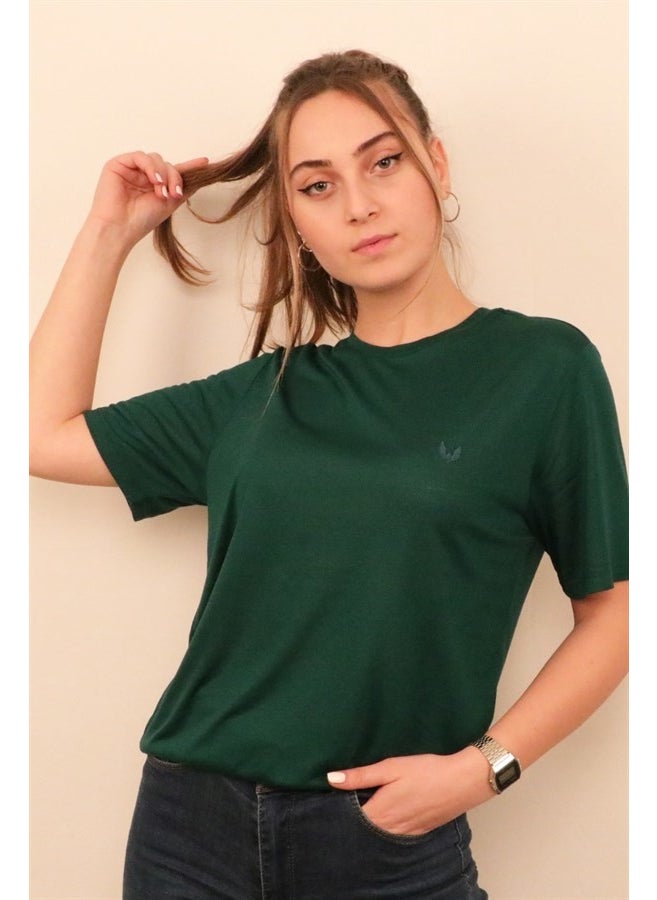 Women's Green Crew Neck T-Shirt