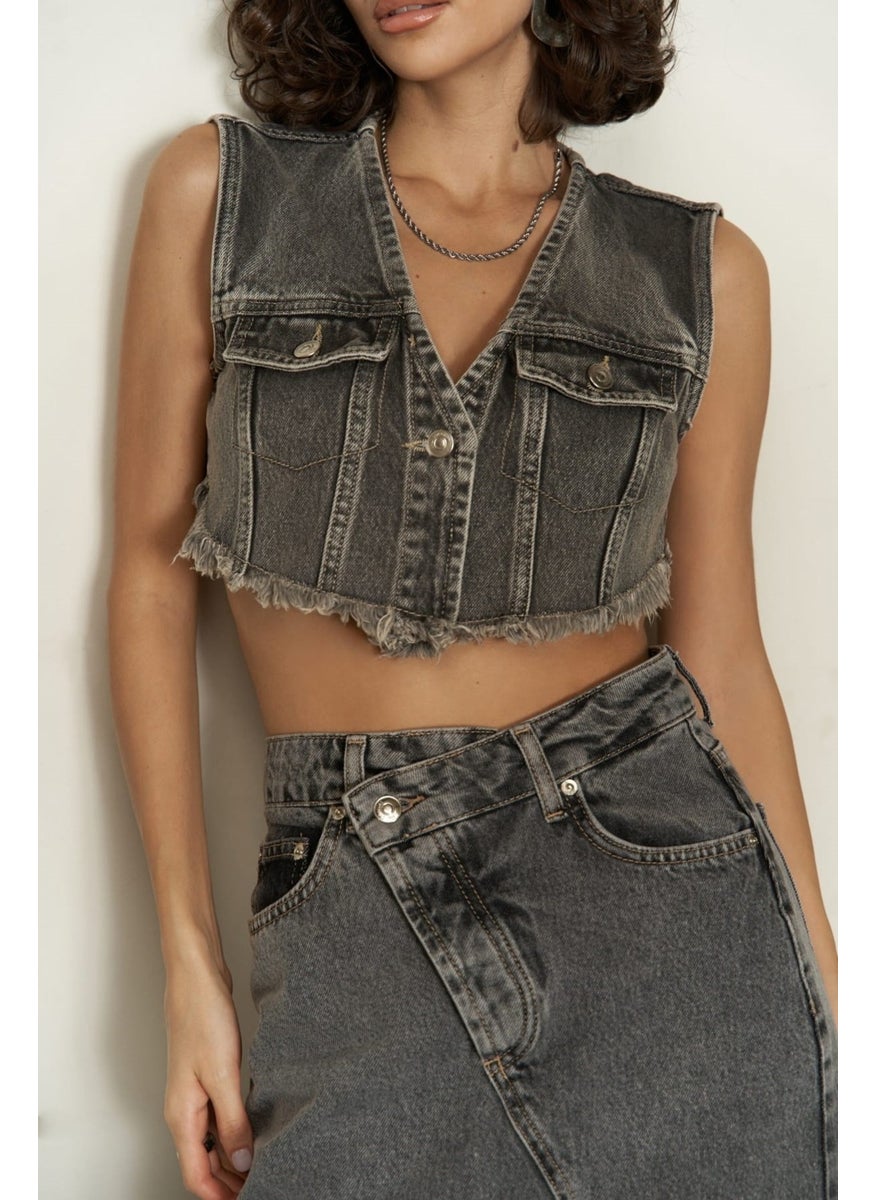 Collection Regina Smoked Denim Vest