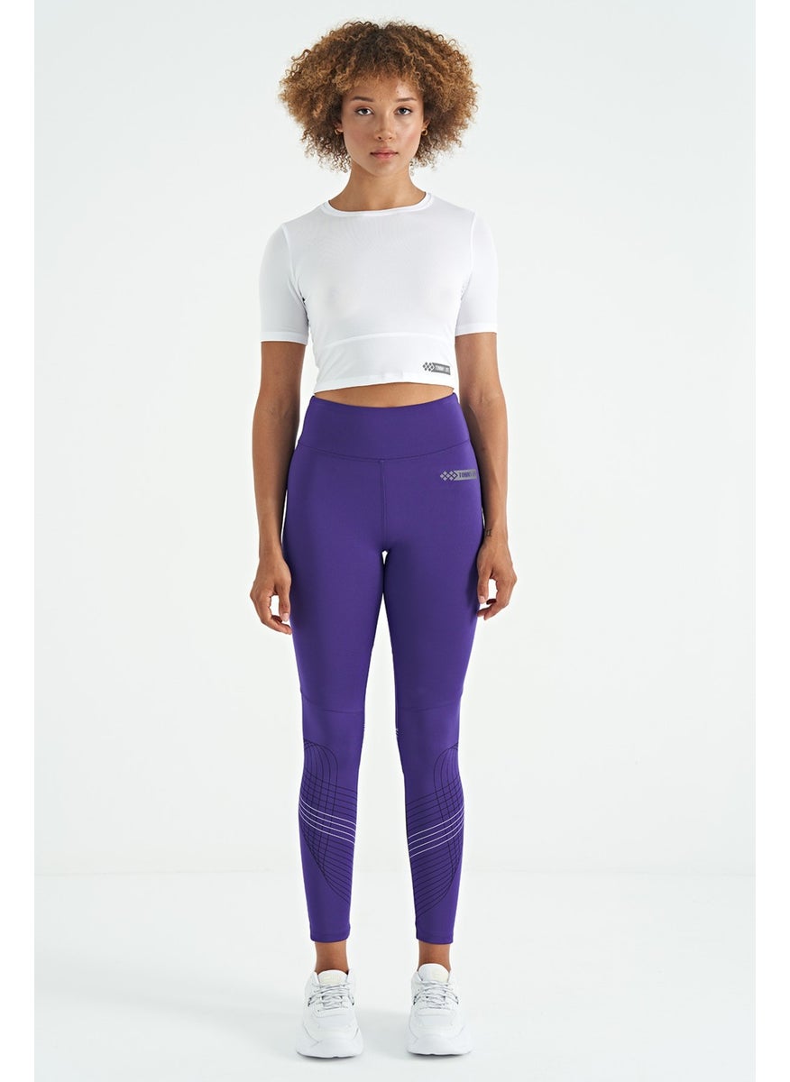 White Backless Standard Pattern O Neck Women's Crop T-Shirt - 97265