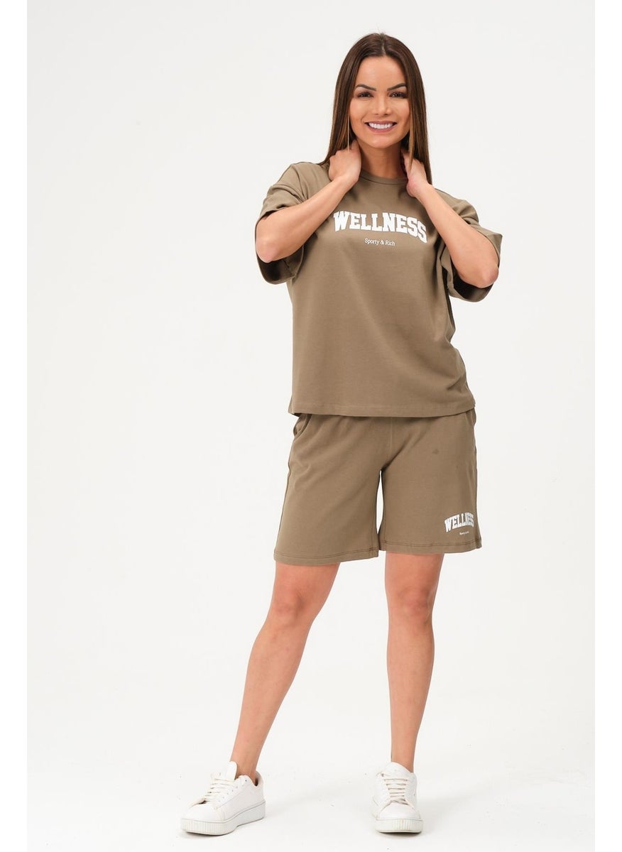 Women's Shorts Set Bottom Top Short Sleeve Tennis Set