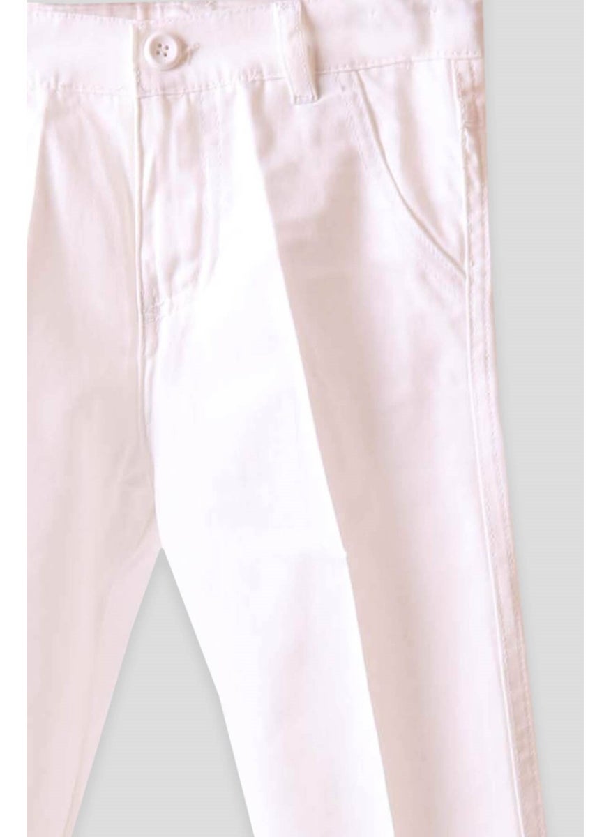 Boy Linen Trousers 5-16 Years, Cream