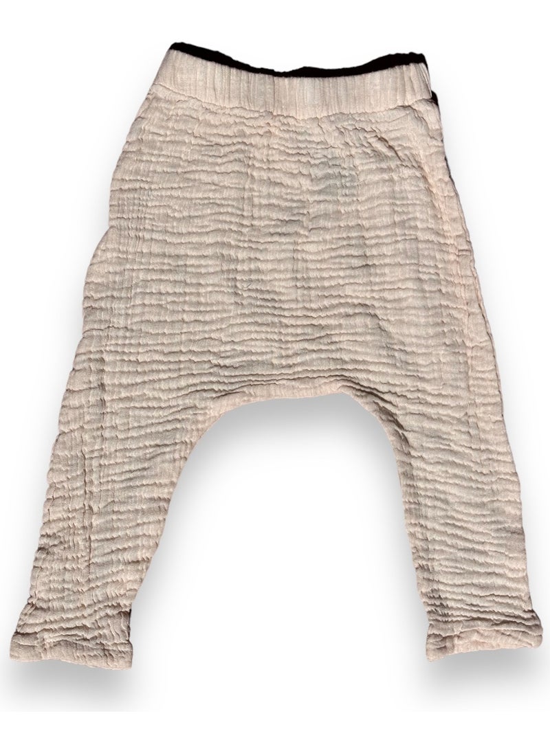 Double Layer Muslin, Kids Muslin Shalwar Pants, 100% Cotton, Elastic Waist