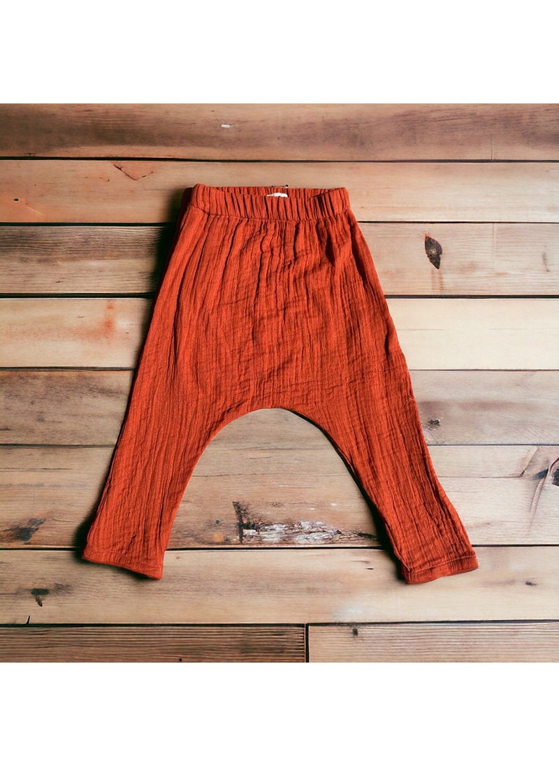 Double Layer Muslin, Kids Muslin Shalwar Pants, 100% Cotton, Elastic Waist