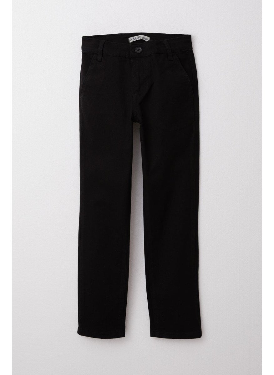 Boy Child Pants Gabardine Basic 8-14 Years, Black