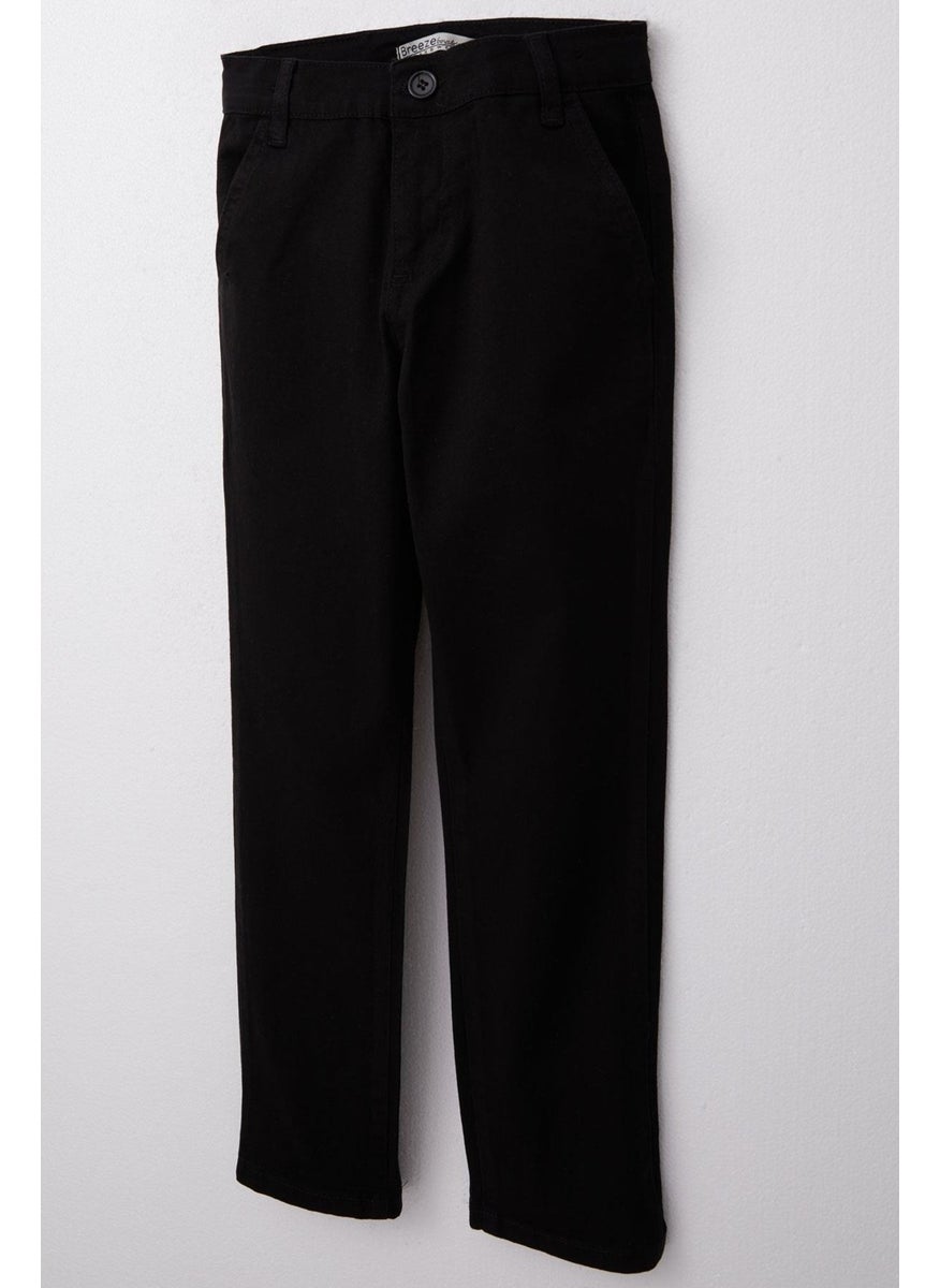 Boy Child Pants Gabardine Basic 8-14 Years, Black