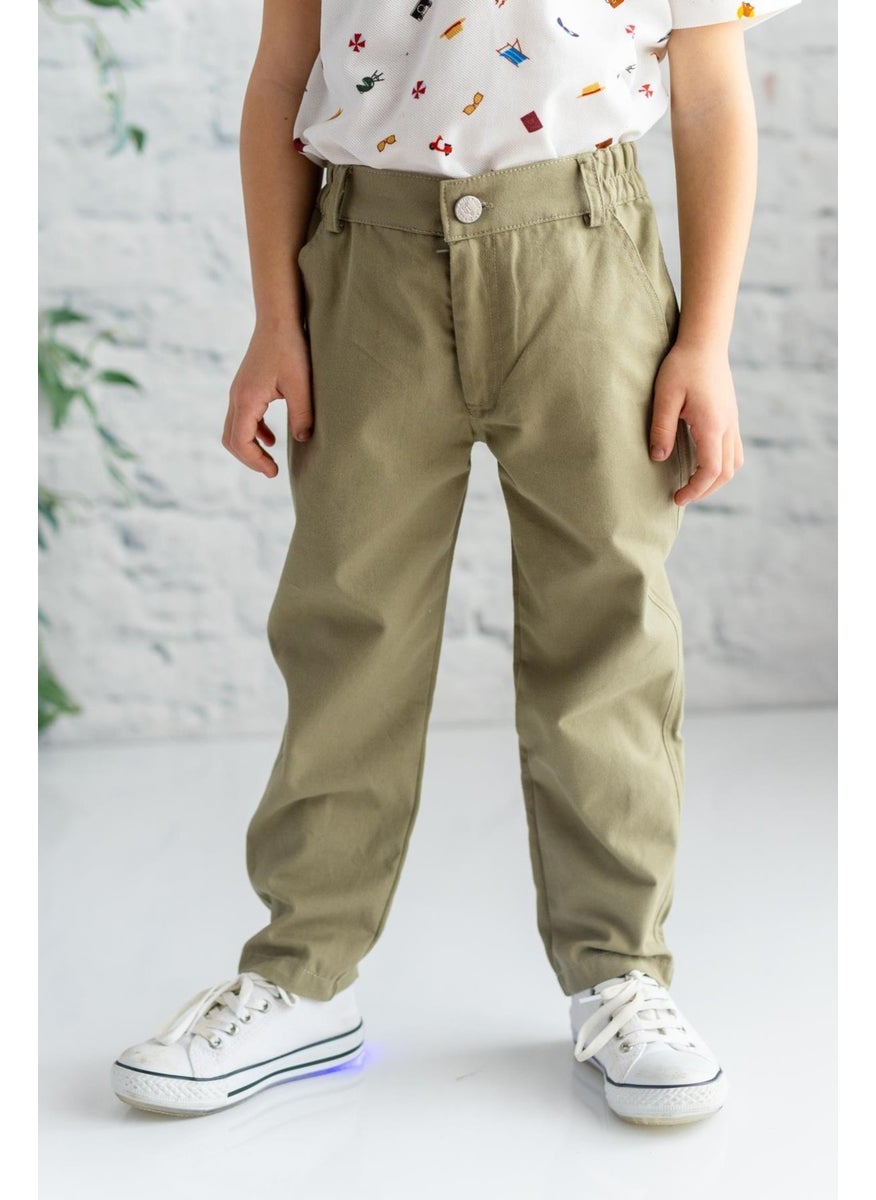 Boy's Gabardine Plain Trousers