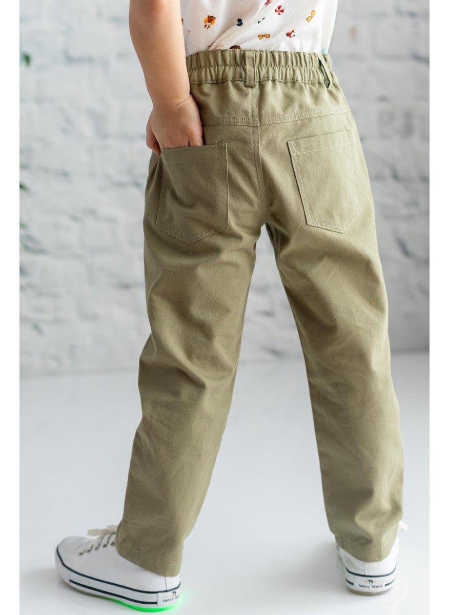 Boy's Gabardine Plain Trousers
