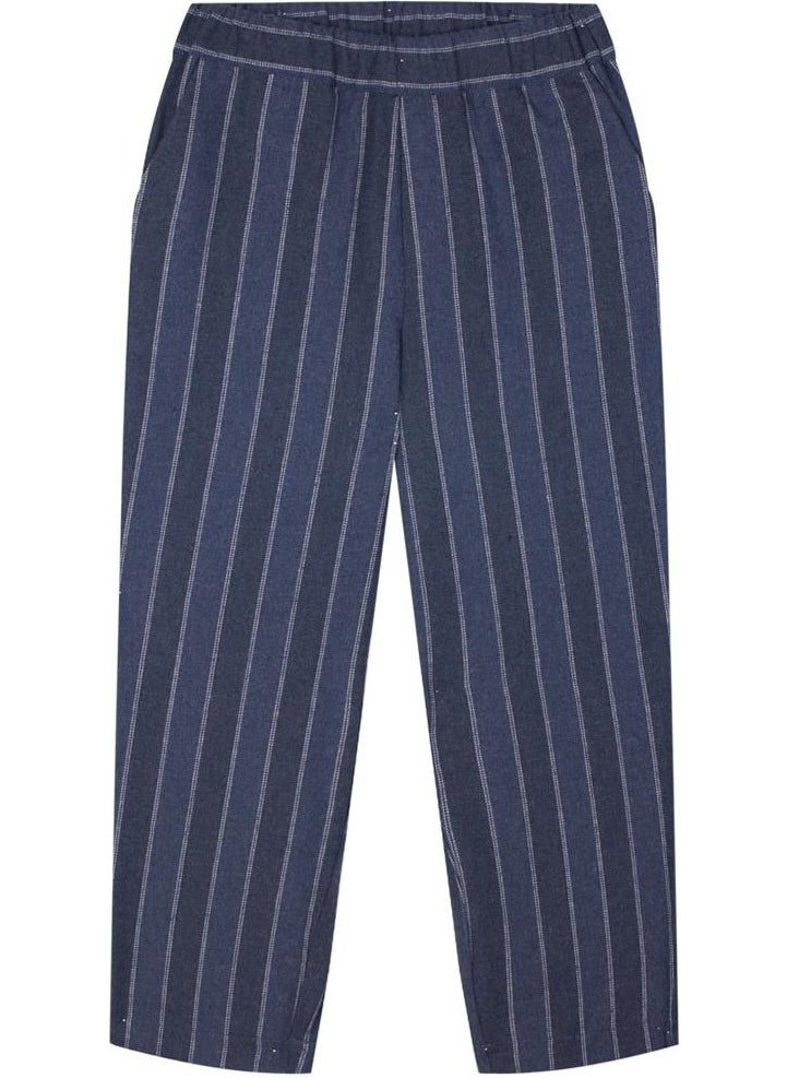 Navy Blue Striped Woven Trousers