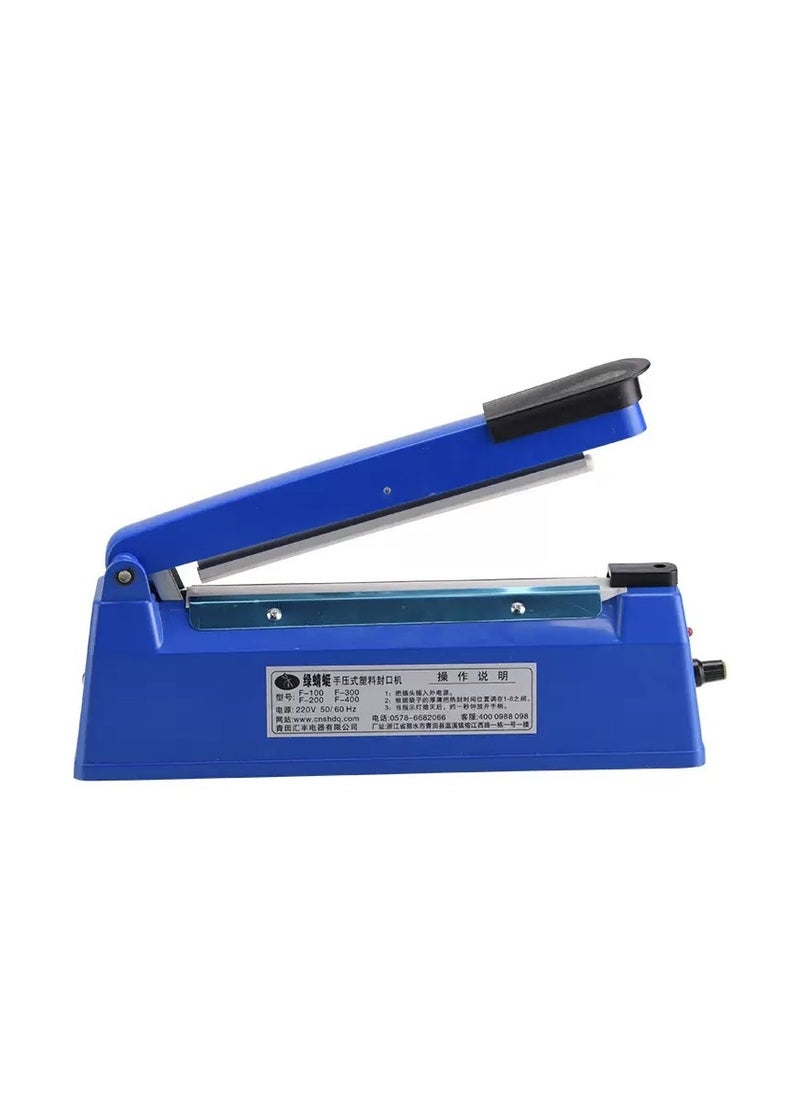 Plastic Bag Sealer With BS Power Plug And 3 Pins Blue 200mm