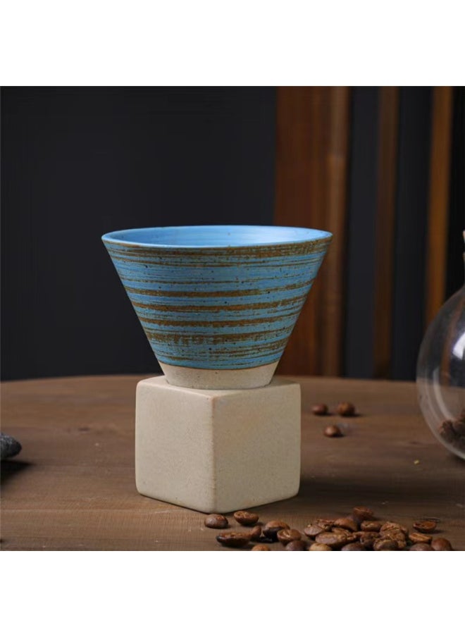 Creative Vintage Ceramic Coffee Cup Plain blue