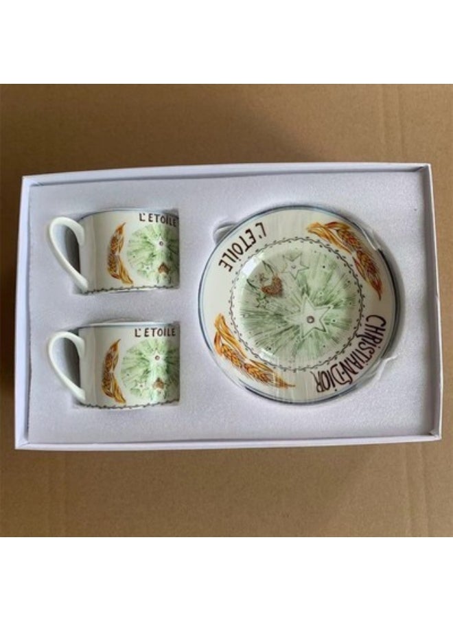 Elegant Bone China Coffee Cup Set for Afternoon Tea White