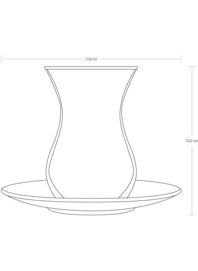 96992 Timeless Patterned 12 Piece Glass Tea Cup Set for 6 People