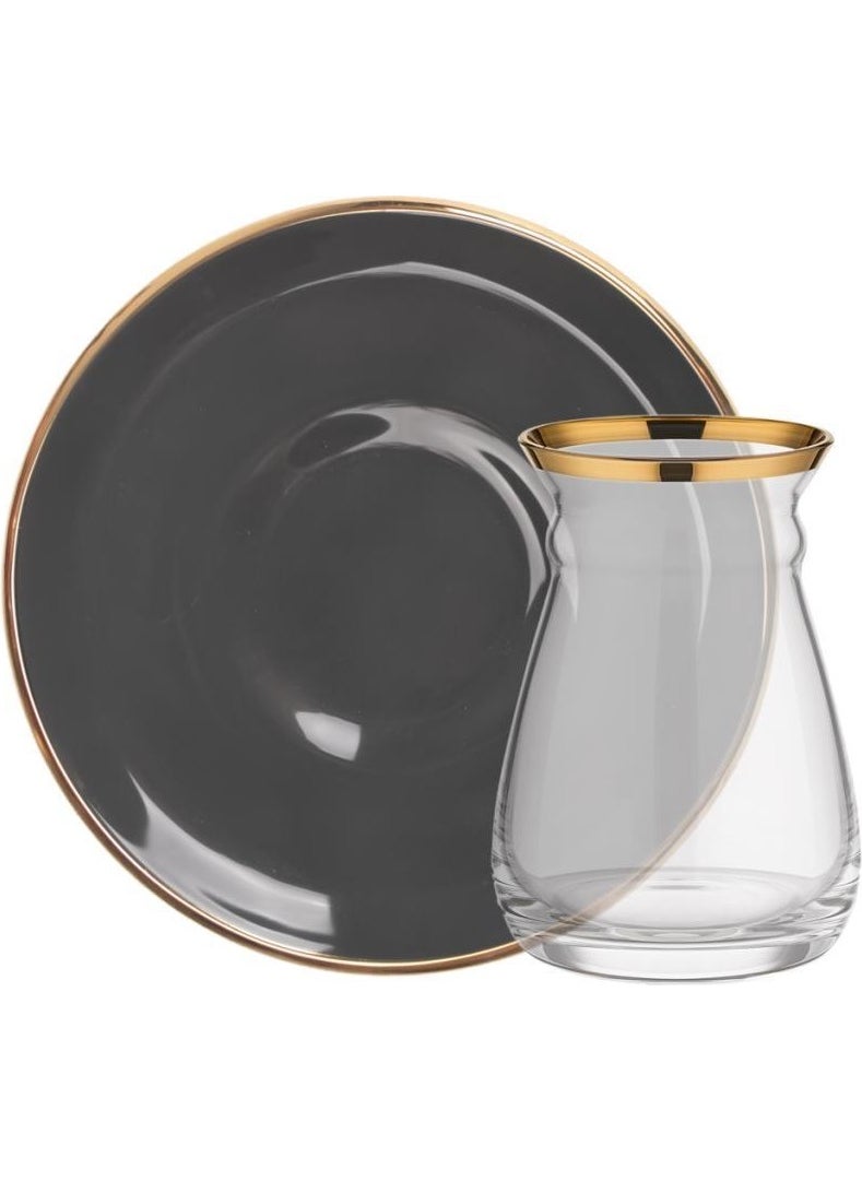Solid Anthracite Single Tea Set