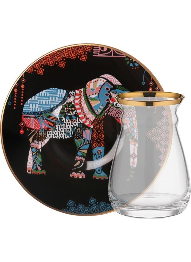 Elephant Black Single Tea Set