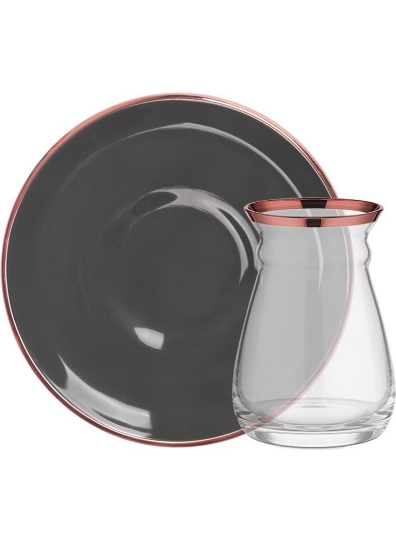 Solid Anthracite Rose Gold Single Tea Set
