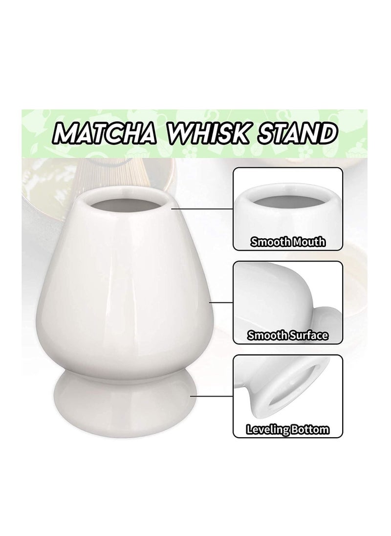Japanese Tea Set, Traditional Matcha Tool Ceremony Accessories, Blender, Spoon (3 Piece White)