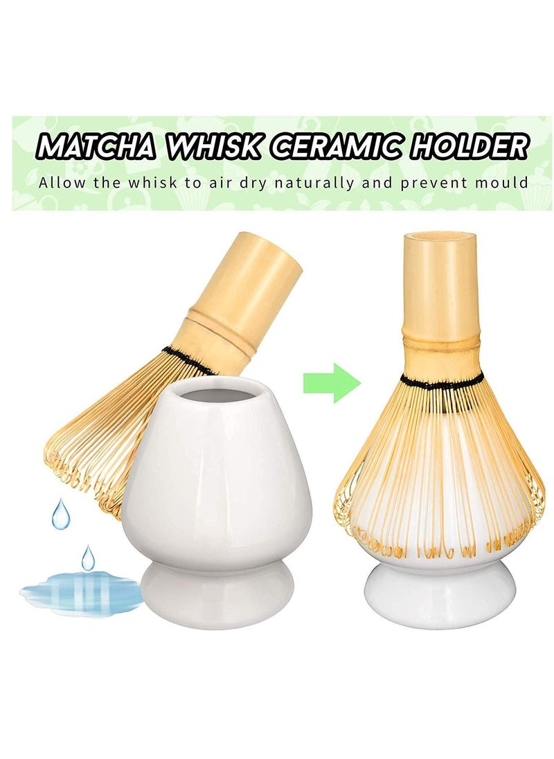 Japanese Tea Set, Traditional Matcha Tool Ceremony Accessories, Blender, Spoon (3 Piece White)