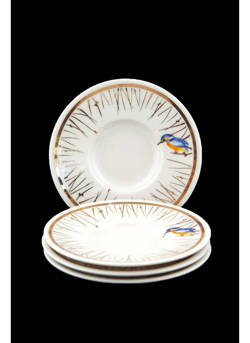 Golden Sedge Gold Gilded 4 Piece Porcelain Tea Plate