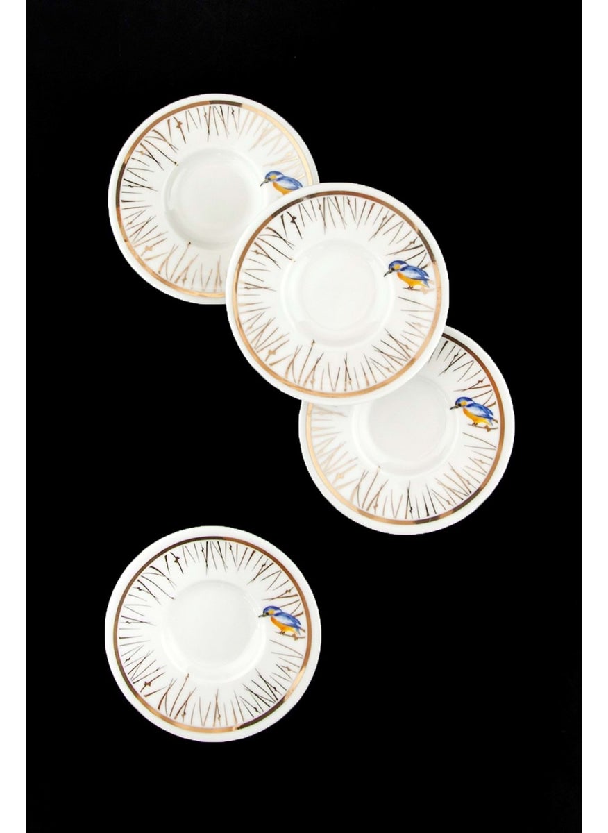 Golden Sedge Gold Gilded 4 Piece Porcelain Tea Plate