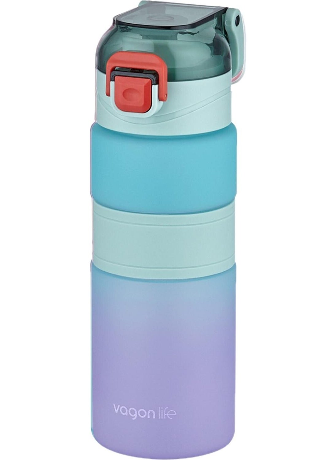 Double Color 600 ml Non-Slip Silicone Body Comfortable Drinking Motivational Water Flask without Straw