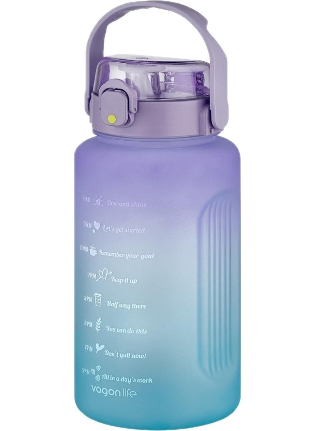 2000 ml Double Color Motivation Flask with and without Straw Use Handle Sticker