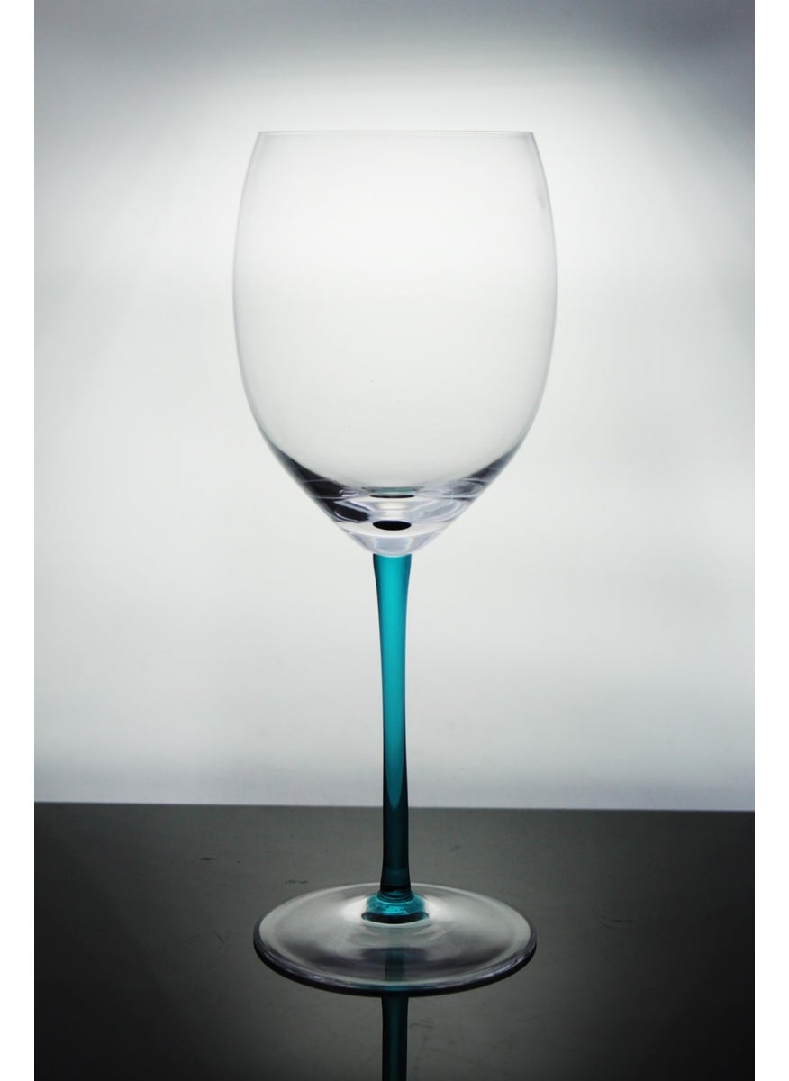 Hand Made Crystal Turquoise Decorated Wine Glass 1 Piece 31751