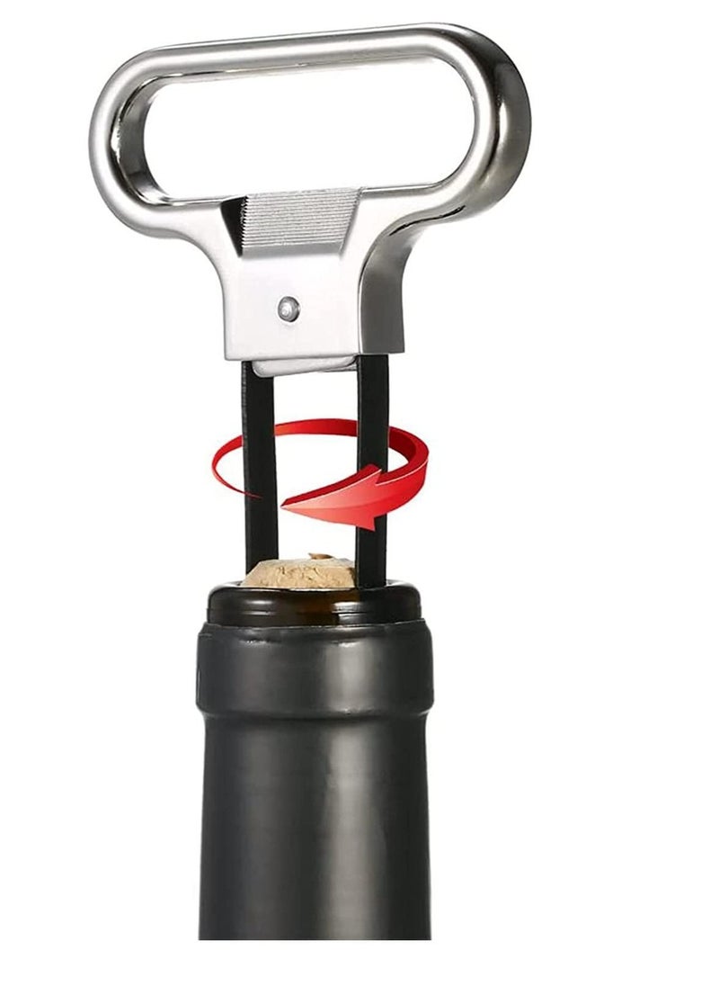Bottle Opener Bundle of 2 Premium Two-Prong Corkscrew Remover All-in-one Cork Puller Damaged Old Set House Warming Gift