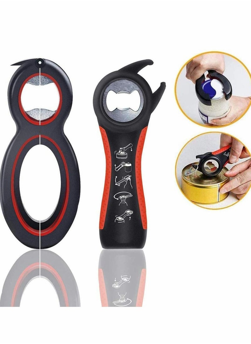 Premium All-in-one Jar and Bottle Opener,6-in-1 5-in-1 Multi Kitchen Kits for Elderly, Women, Children, Seniors, Hand Weakness, Arthritis