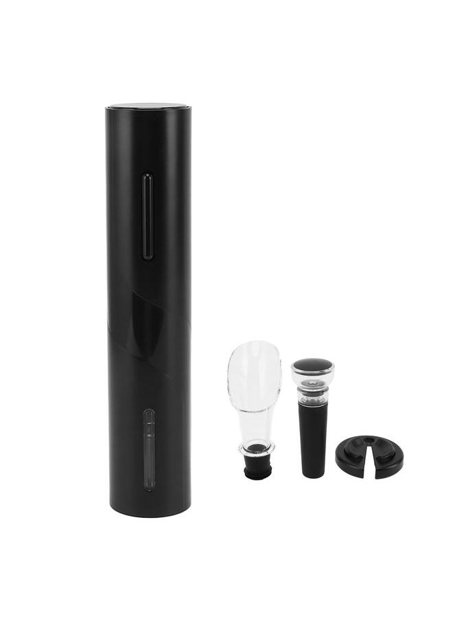 Electric Wine Opener Set with Wine Pourer Foil Cutter Vacuum Stoppers Battery Powered Stainless Steel Automatic Wine Bottle Opener for Bar