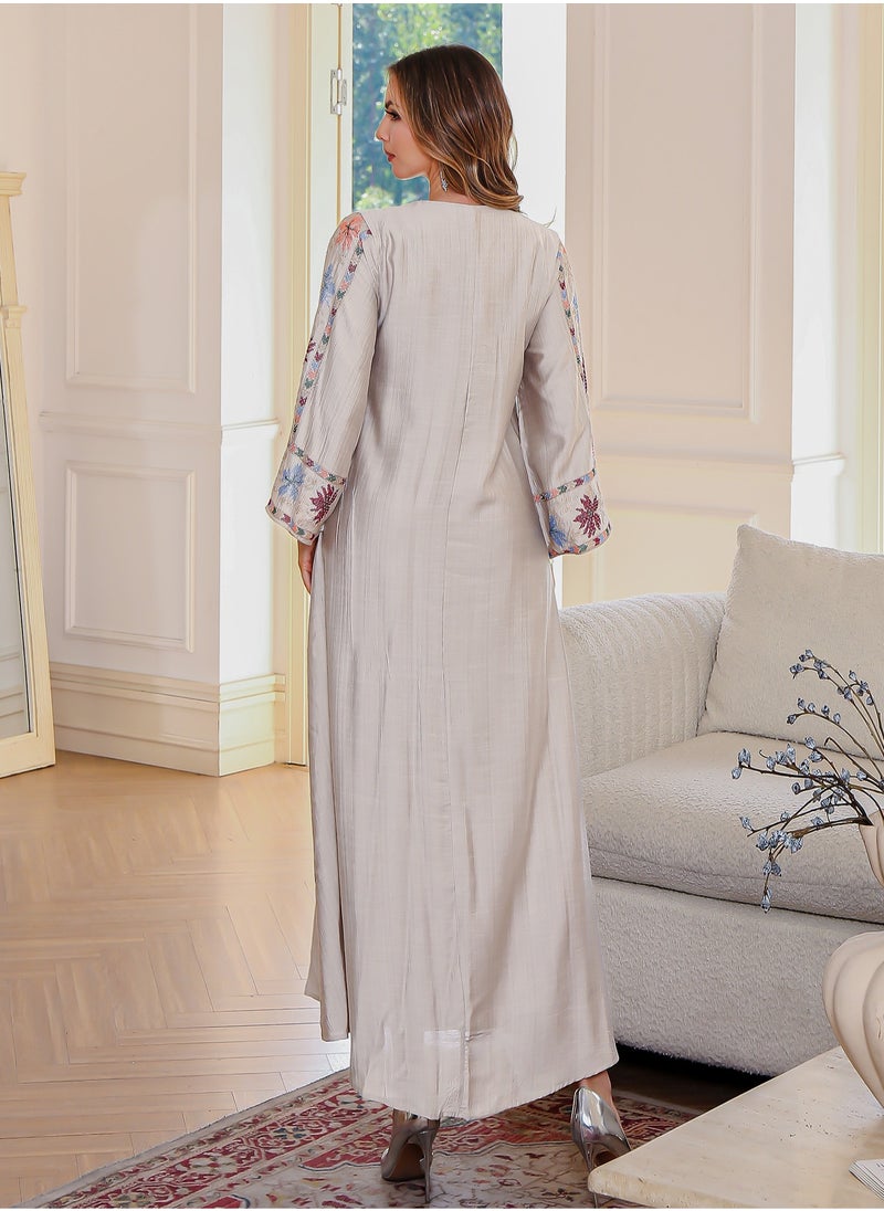 Muslim elegant dress women's clothing, abaya embroidered robe, Dubai women's clothing