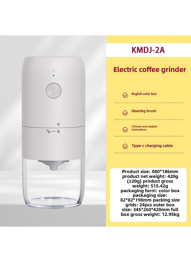 Automatic Electric Coffee Grinder Portable White
