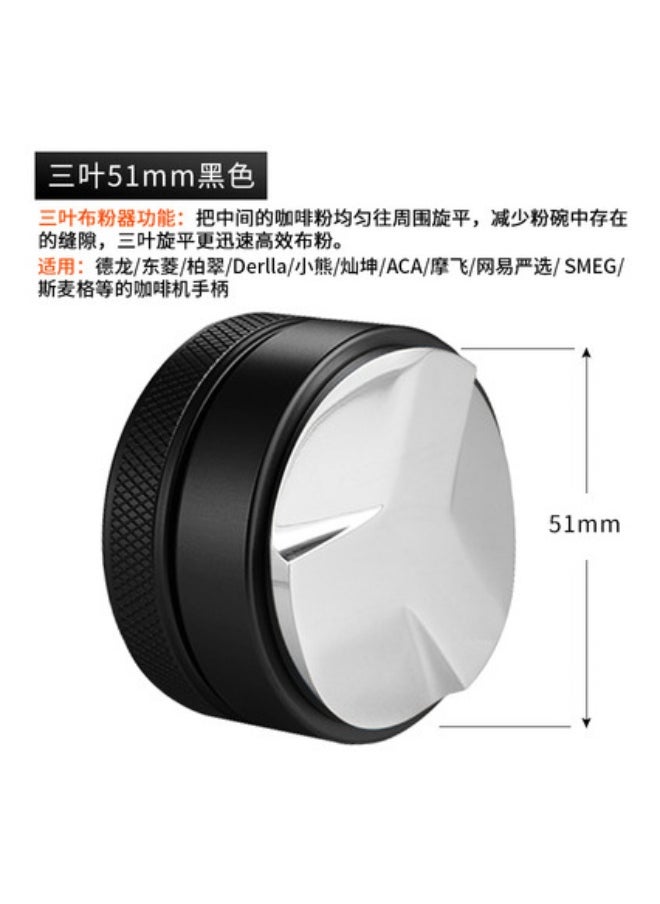 Macaron coffee cloth powder stainless steel powder Press Italian powder hammer adjustable 49/51/53/54/58mmHeavy black cloth powder three leaves 51mm Heavy black cloth powder three leaves 51mm