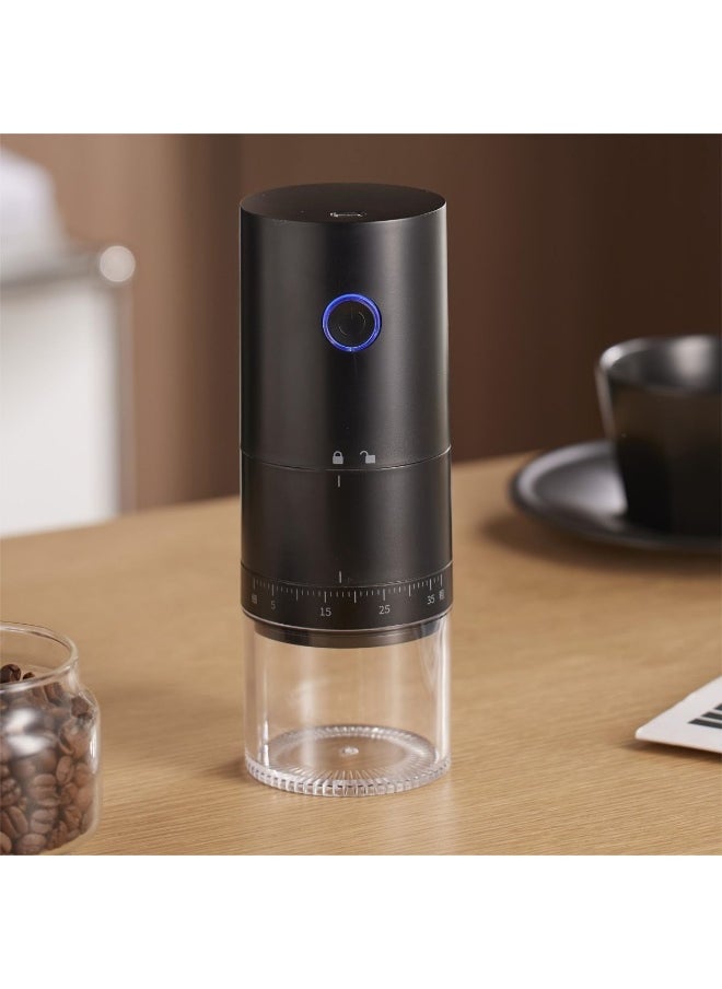 Portable Electric Coffee Bean Grinder with Steel Core [995] black (external adjustment)
