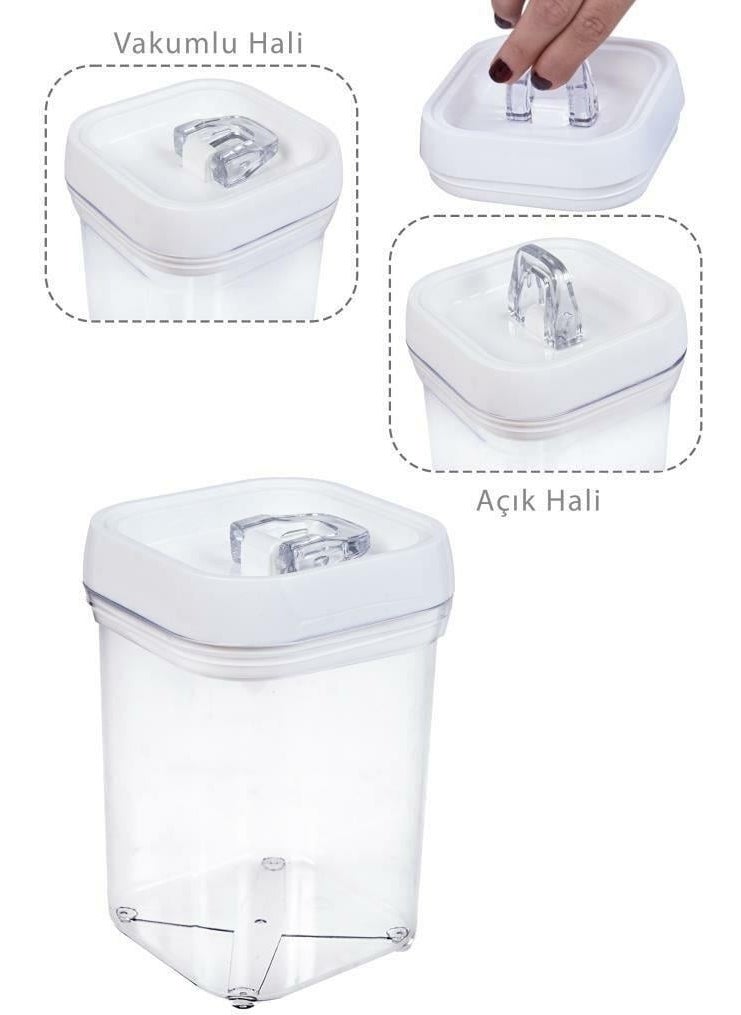 6-Piece Square 1.1 Lt Food Legume Storage Container Spice Dowry Set-White-25 Pieces Labeled