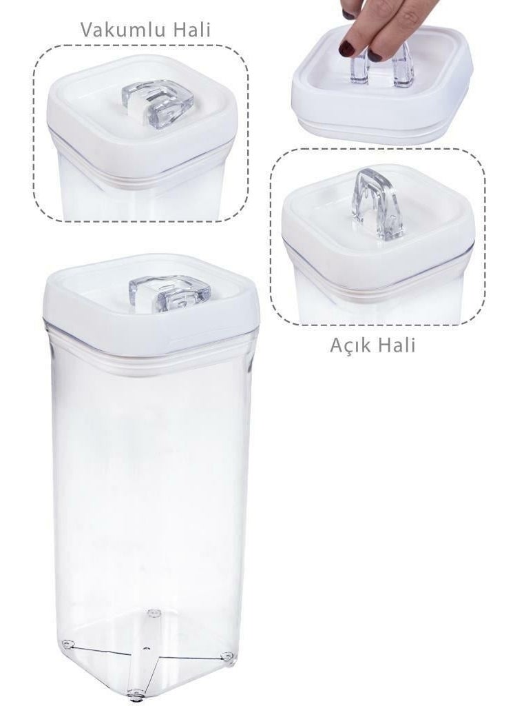 6-Piece Square 1.5 Lt Food Legume Storage Container Spice Dough Set-White-25 Pieces Labeled