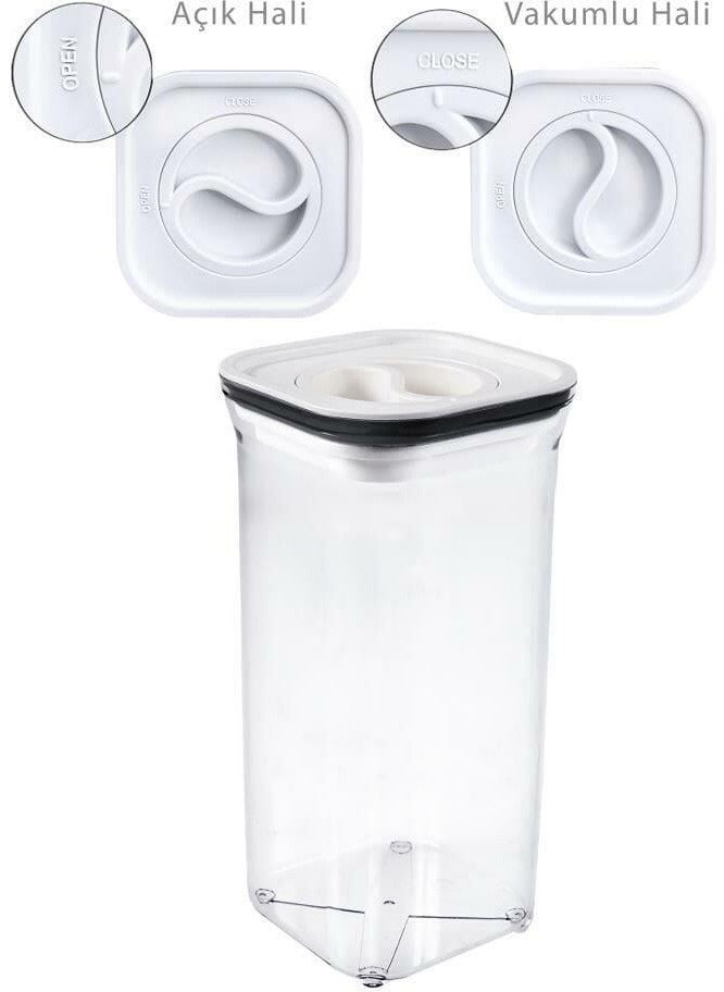 6-Piece Square 1.5 Lt Food Legume Storage Container Spice Doughnut Set-White-25 Pieces Labeled