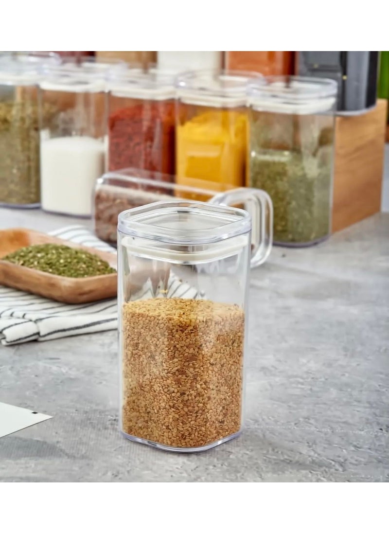 Labeled 12-Piece 250 ml Acrylic Spice Jar Set with Storage Door and Transparent Label