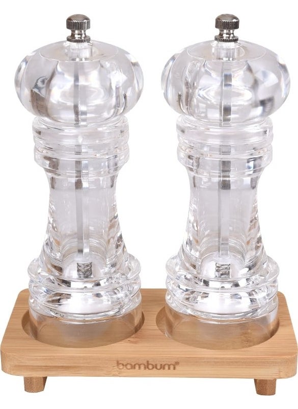 Varela - Set of 2 Salt-Pepper Grinders, Transparent Medium