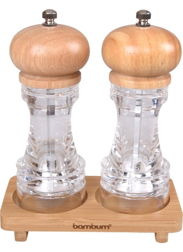 Varela - Set of 2 Salt-Pepper Grinders Wooden Medium