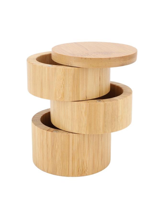 Home 3 Tier Bamboo Wood Container 3 Tier Seasoning Container Bamboo Wood Seasoning Organizer