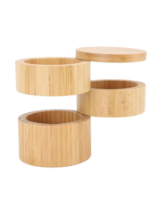 Home 3 Tier Bamboo Wood Container 3 Tier Seasoning Container Bamboo Wood Seasoning Organizer