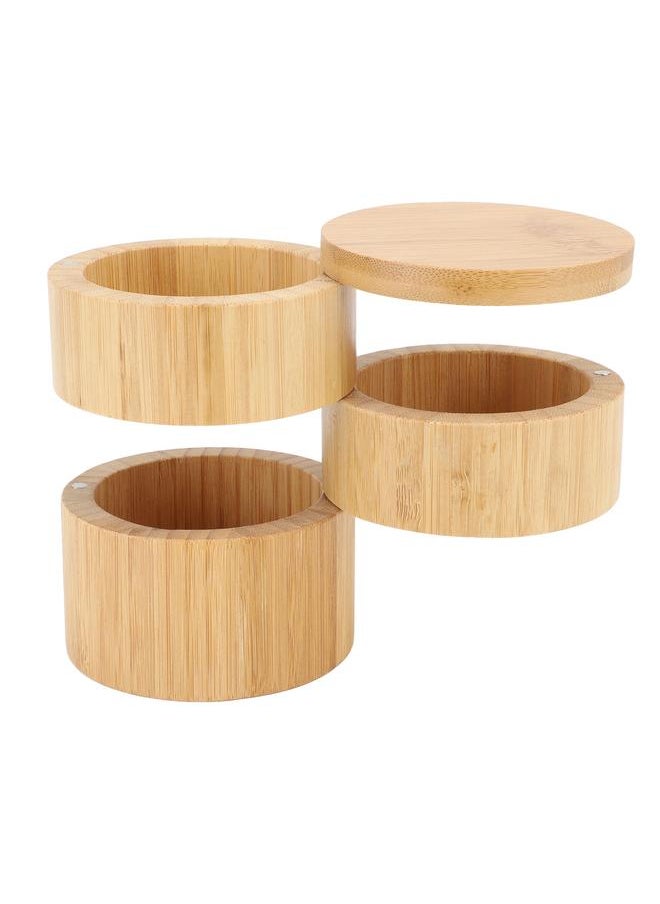 Home 3 Tier Bamboo Wood Container 3 Tier Seasoning Container Bamboo Wood Seasoning Organizer