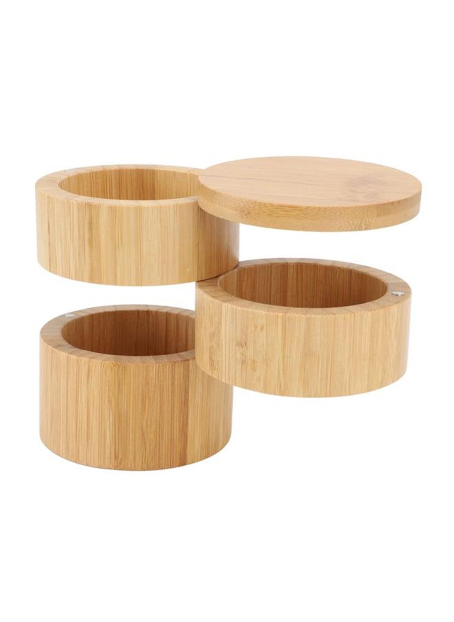 Home 3 Tier Bamboo Wood Container 3 Tier Seasoning Container Bamboo Wood Seasoning Organizer