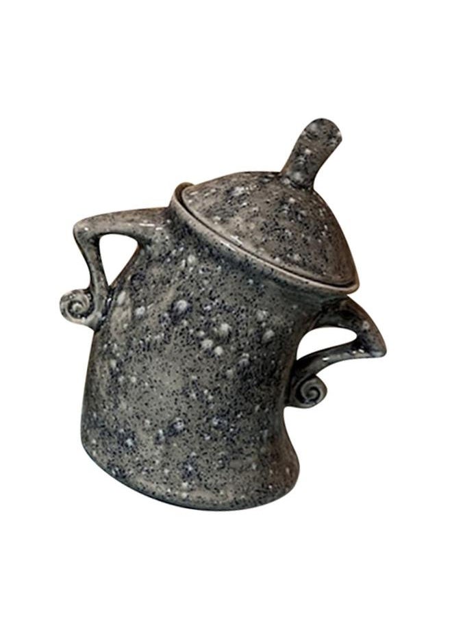Kitchen Canister Synthetic Resin Storage Jar Condiment Spice Seasoning Storage Container Akimbo Shape Grey