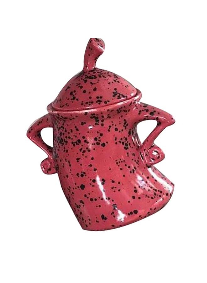 Kitchen Canister Synthetic Resin Storage Jar Condiment Spice Seasoning Storage Container Akimbo Shape Red